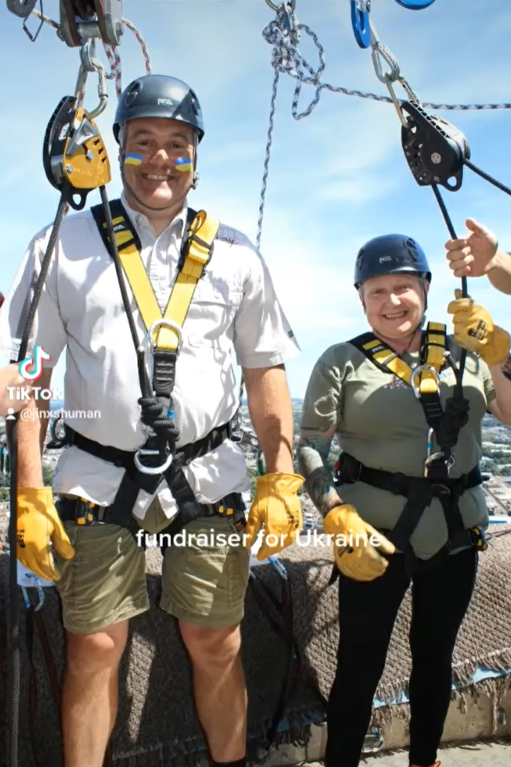 Extreme Abseil for Carol and Ian - Well Done!