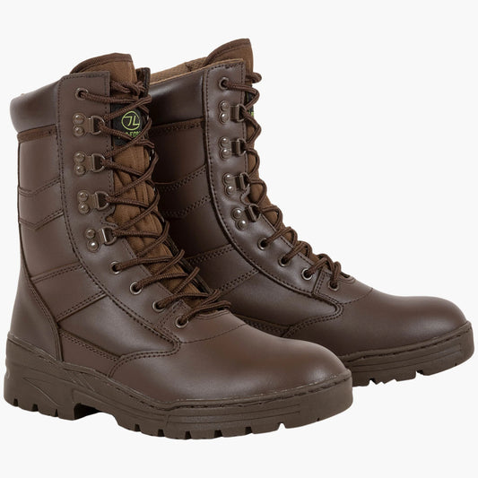 Highlander Delta Leather Patrol Boots - Brown