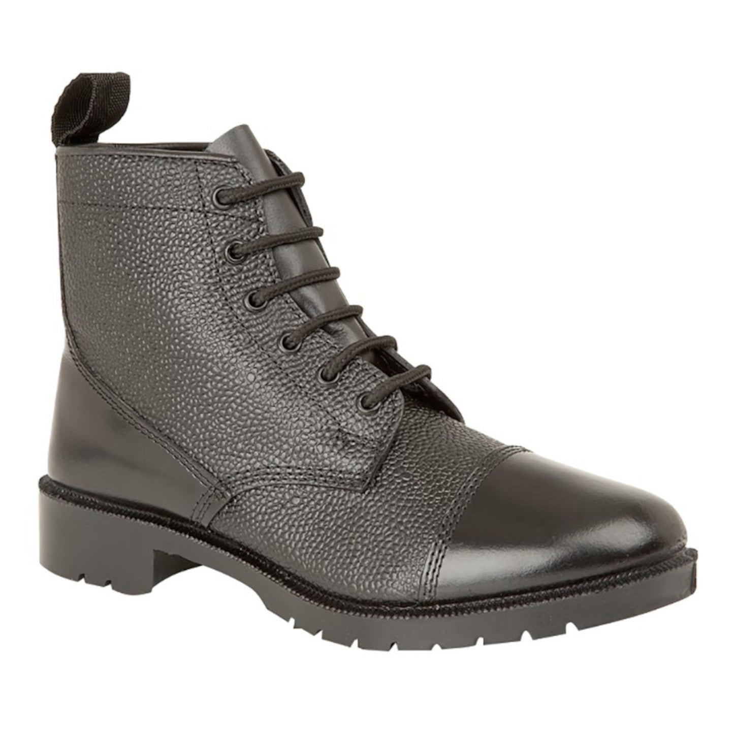 Grafters Black Leather Hi-Shine Toe DMS Sea Cadet Boots