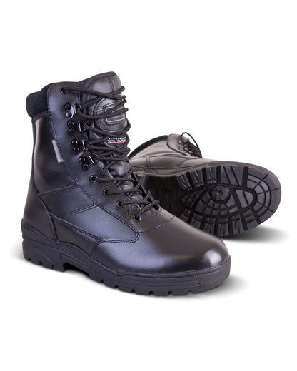 Black Full Leather Patrol Boots